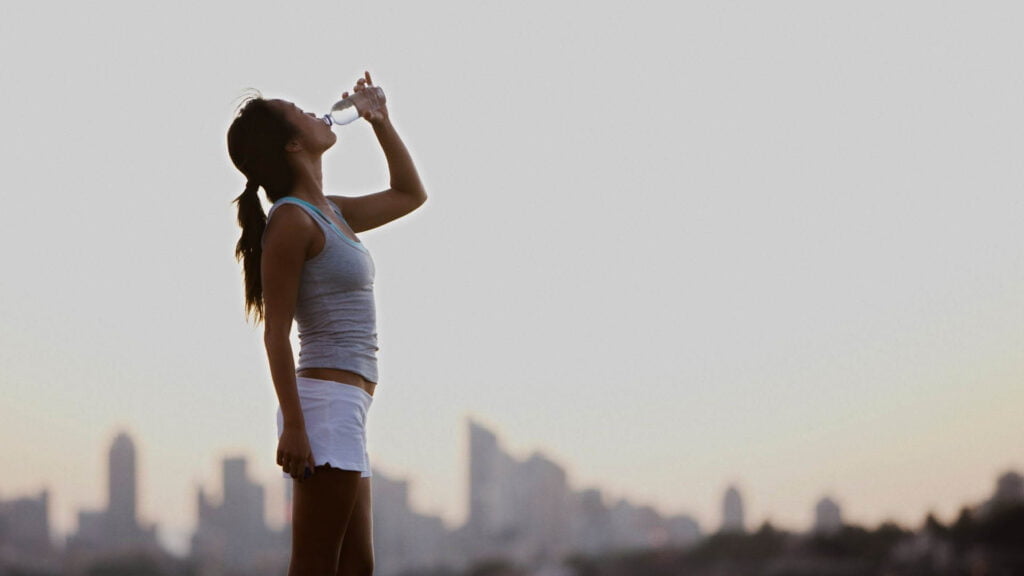 Girl drinking water