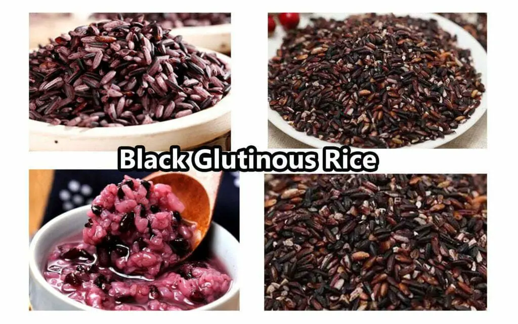 Black glutinous rice has a purple-red seed coat around the seed