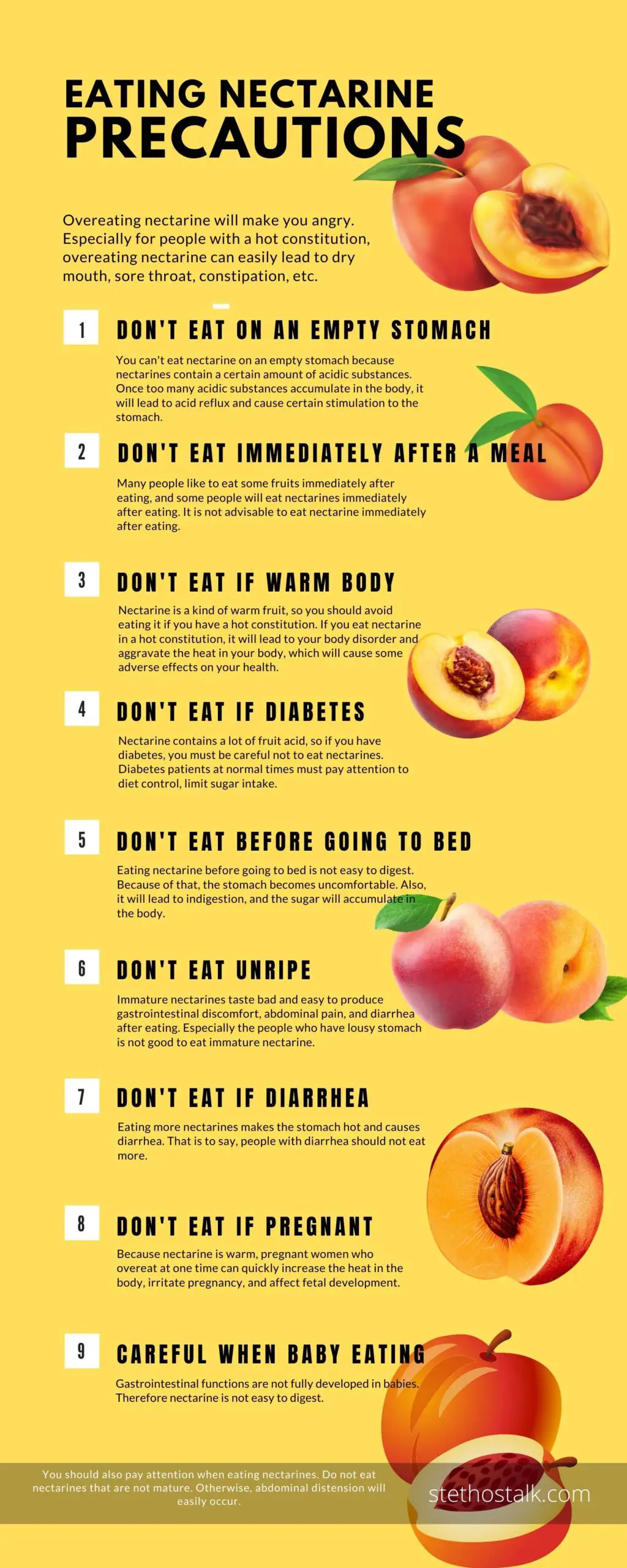 points to consider when eating nectarine, infographic