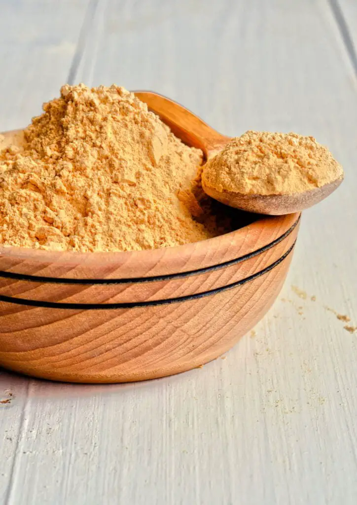 Lotus root powder in a bowl