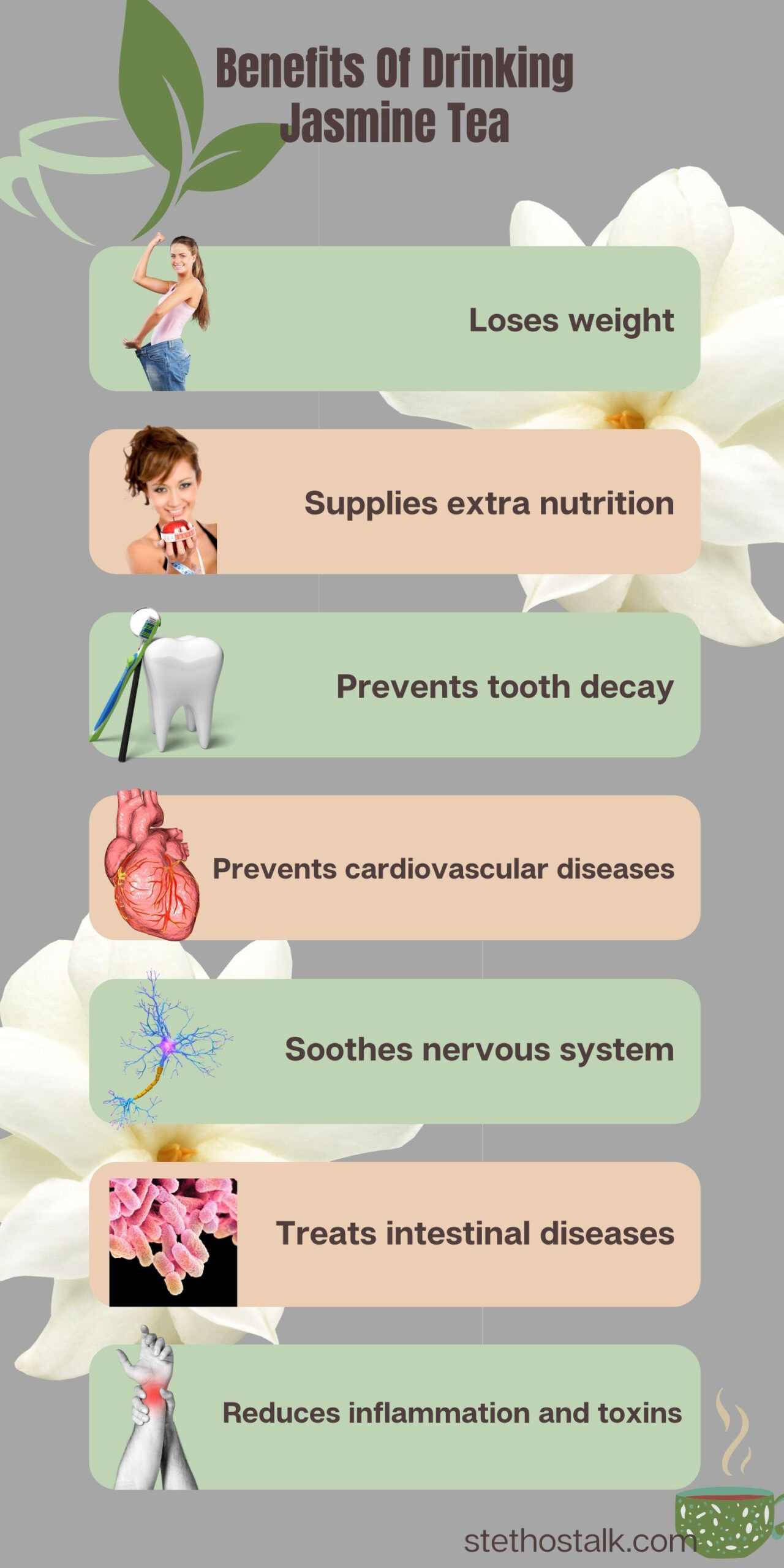 Jasmine Tea Benefits Infographic