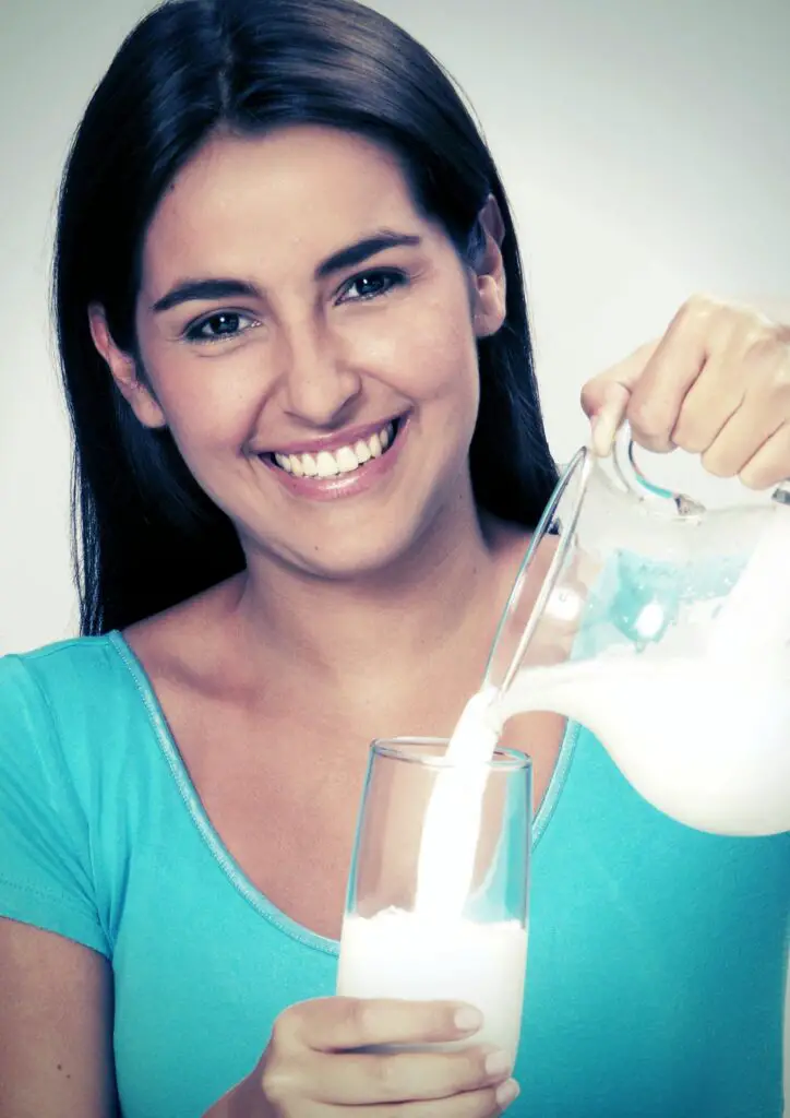 Woman with milk jar