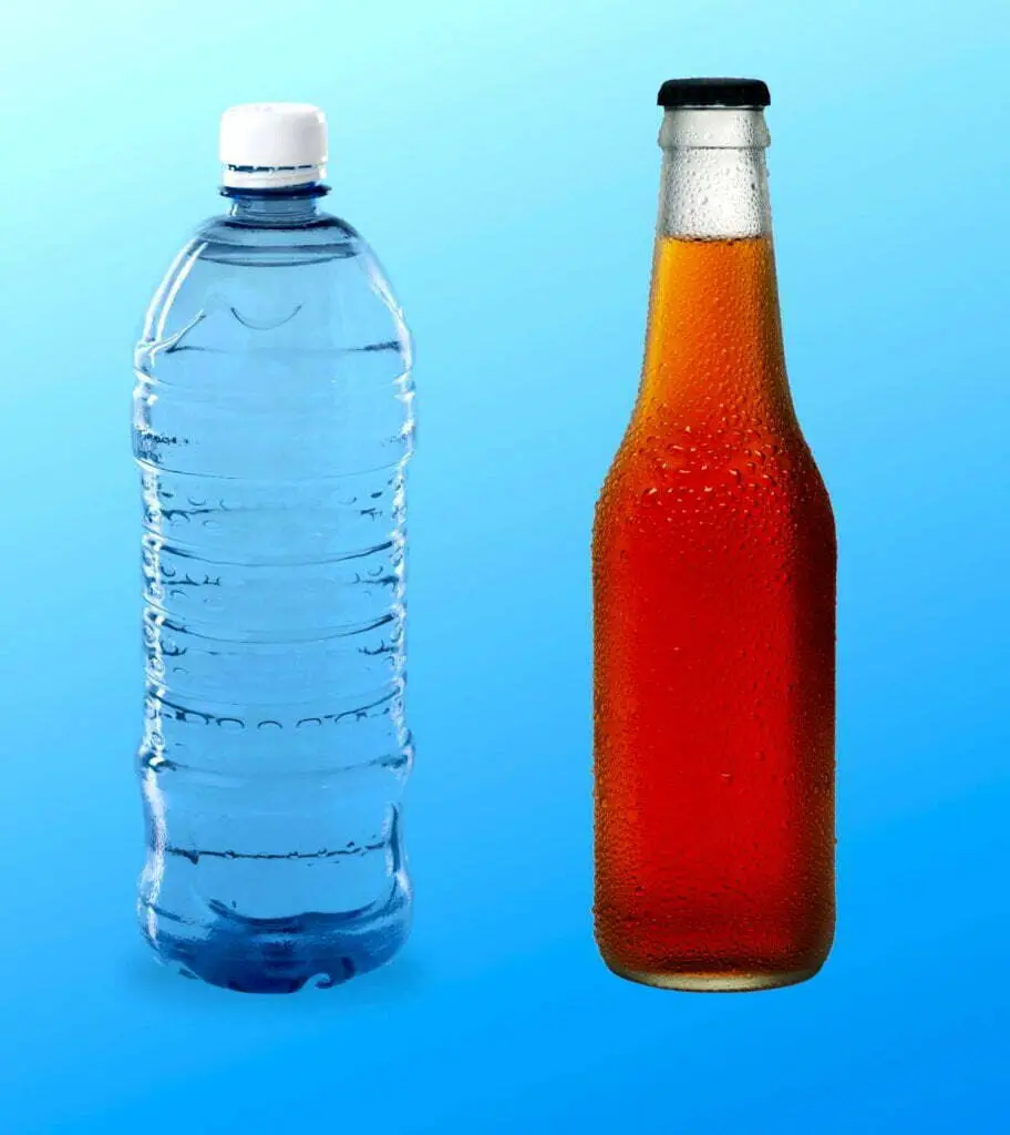 Water bottle and carbonated beverage bottle