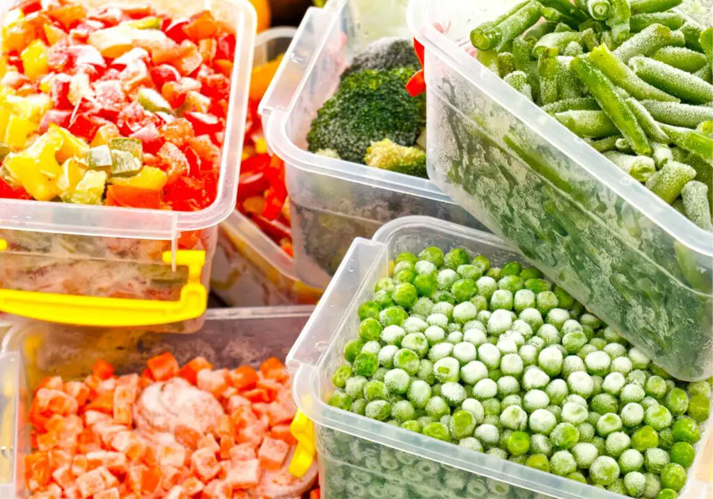 frozen foods in containers