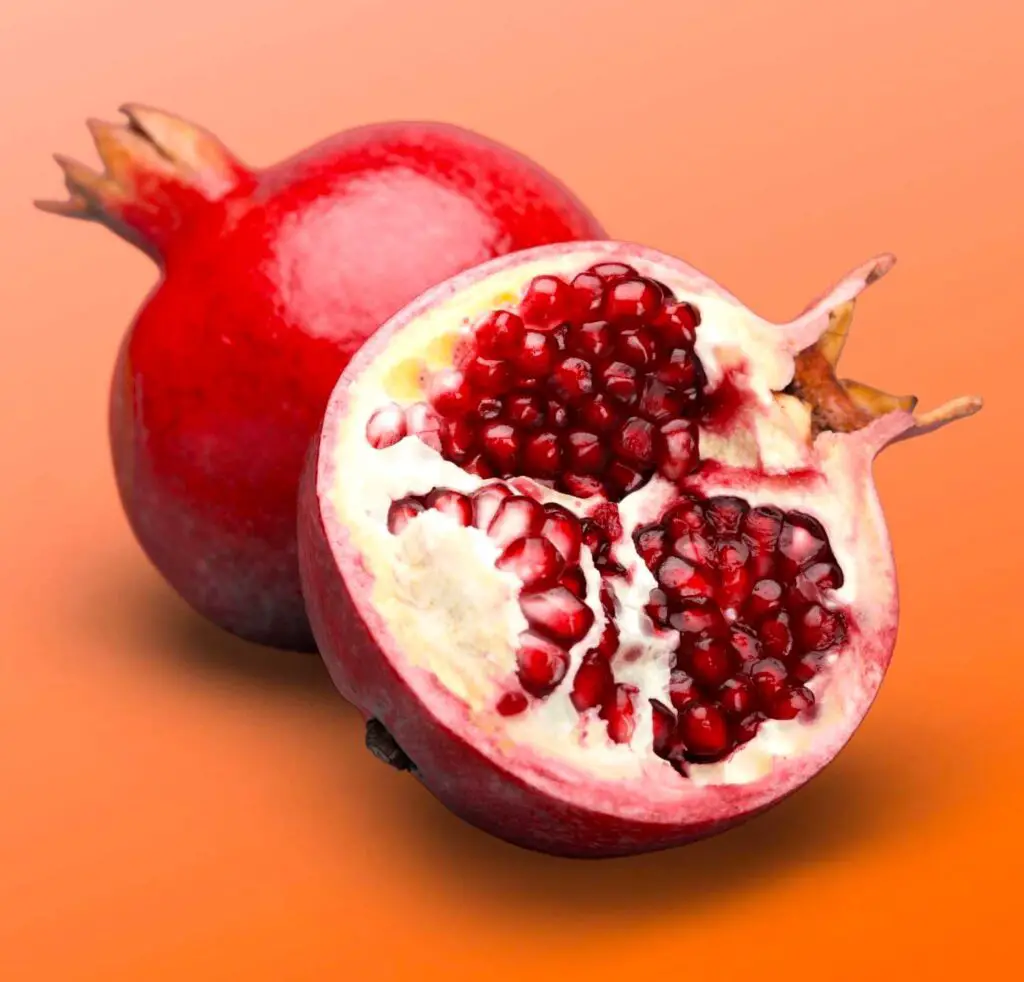 Pomegranate and slice