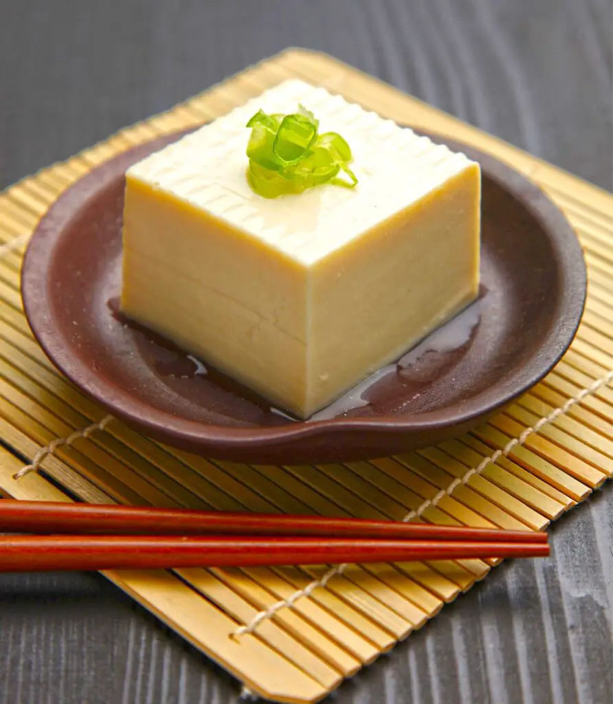 Tofu on plate