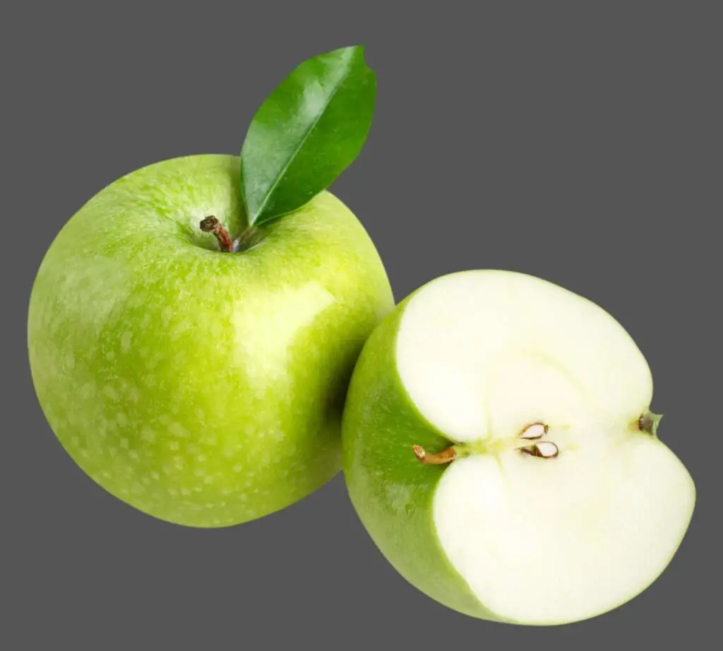 A green apple and slice
