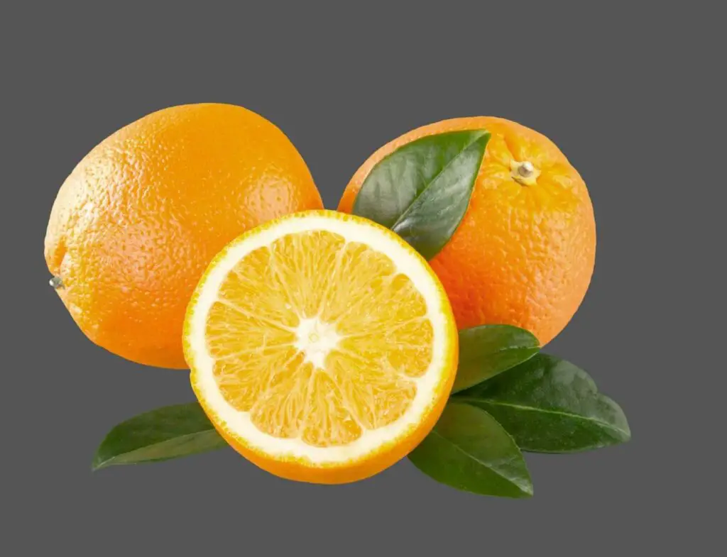 Two oranges and slice