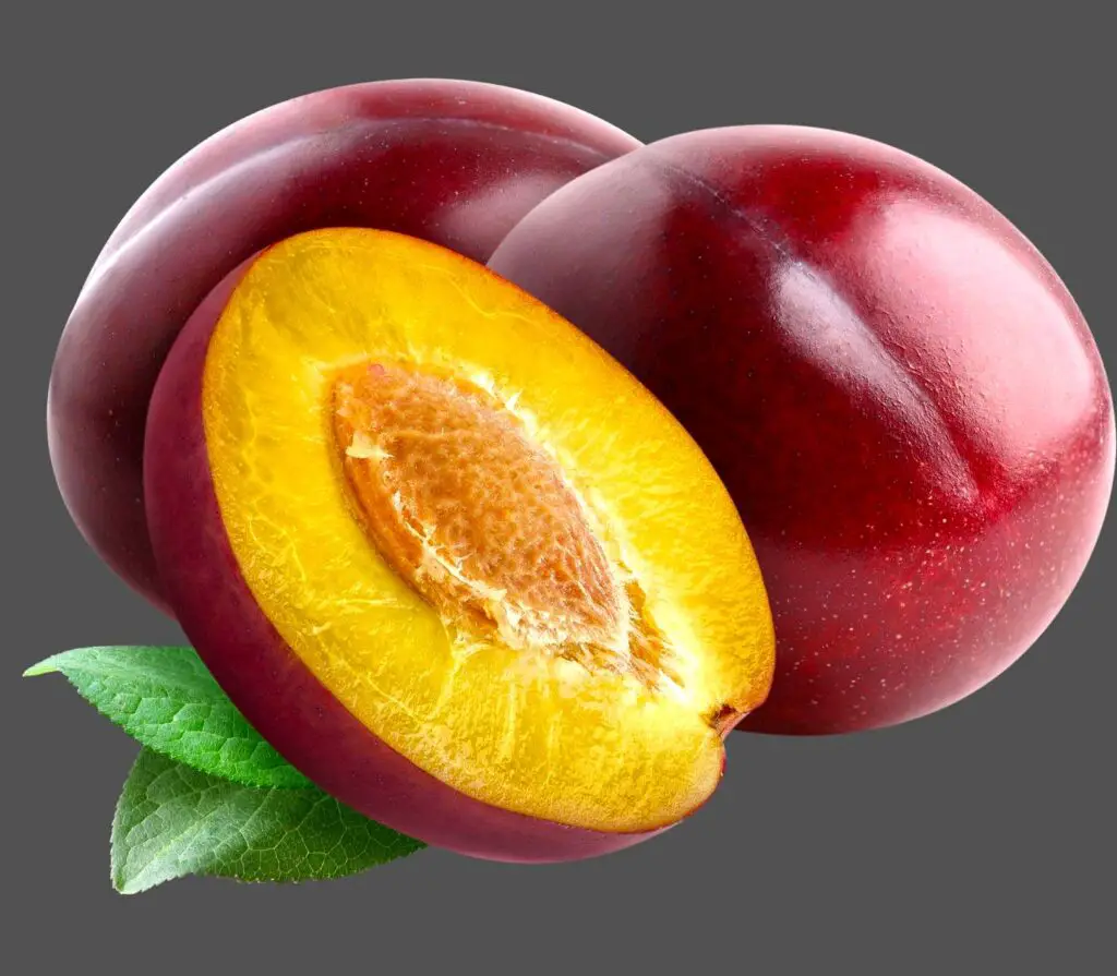 Two plums and slice