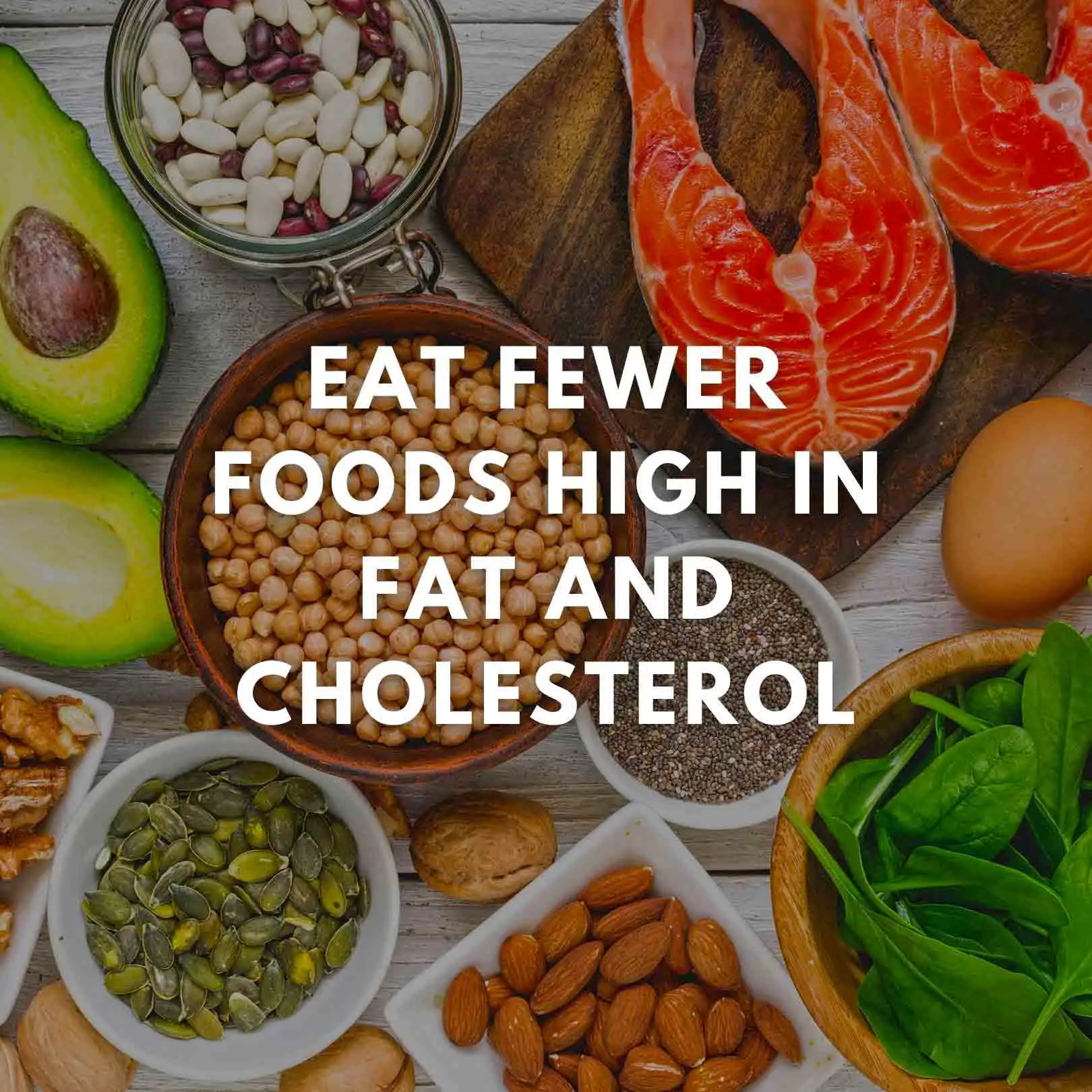 Eat fewer foods high in fat and cholesterol