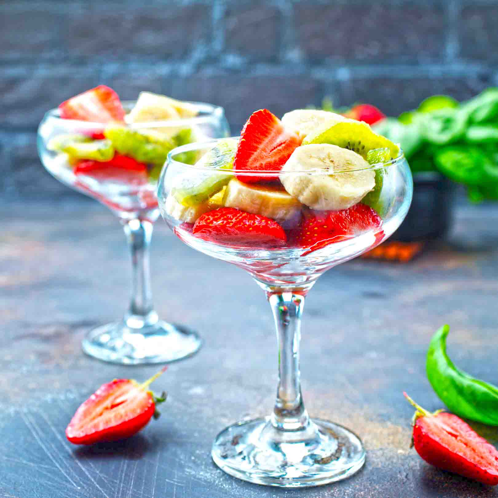 Two Glass Fruit cups